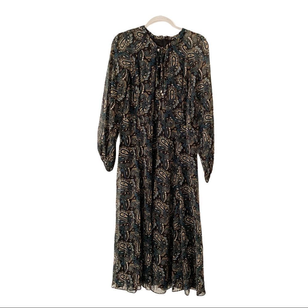 NWT Tommy Hilfiger Balloon-Sleeve Paisley -Print